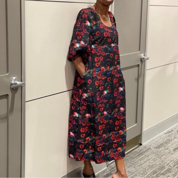 Rachel Comey Womens Dress 4 Midi Kodak Red Floral Print Volume Sleeve Target New - Picture 13 of 16